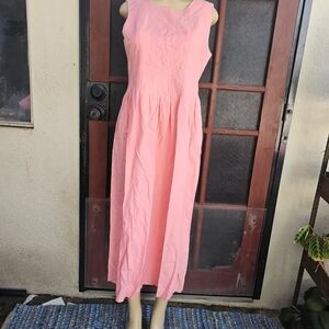 Sleeveless Pink Maxi Dress - Classic A-Line Summer Style
